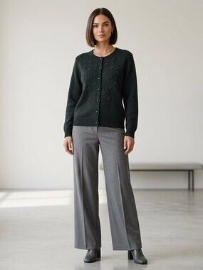 RUSS NWOT Women's Wool Blend Beaded Cardigan Size M Black